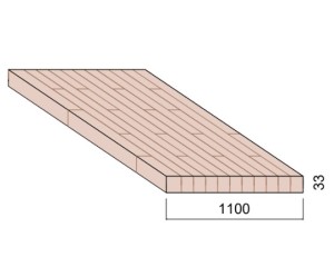 Panneau Lamellé-collé Hêtre - 4,50 m x 1,10 m - ép.33 mm