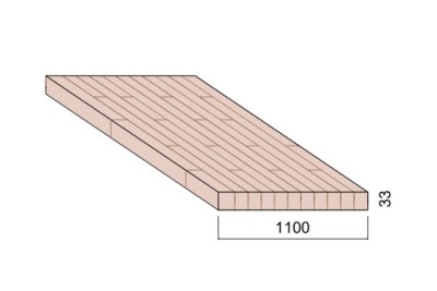 Panneau Lamellé-collé Hêtre - 4,50 m x 1,10 m - ép.33 mm
