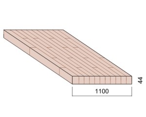 Panneau Lamellé-collé Hêtre - 4,50 m x 1,10 m - ép.44 mm