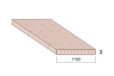 Panneau Lamellé-collé Hêtre - 4,50 m x 1,10 m - ép.44 mm Panneau Lamellé-collé Hêtre - 4,50 m x 1,10 m - ép.44 mm