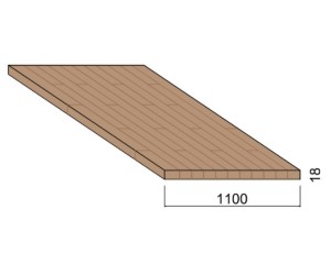 Panneau Lamellé-collé Frêne - 4,50 m x 1,10 m - ép.18 mm