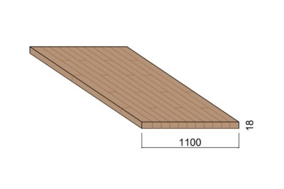 Panneau Lamellé-collé Frêne - 4,50 m x 1,10 m - ép.18 mm