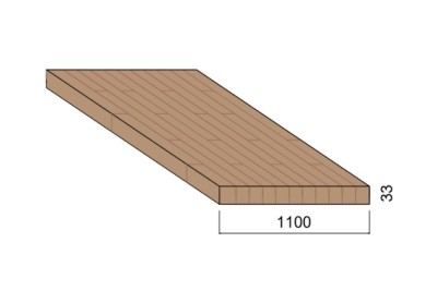 Panneau Lamellé-collé Frêne - 4,50 m x 1,10 m - ép.33 mm