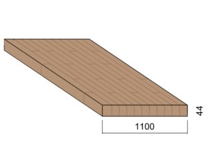 Panneau Lamellé-collé Frêne - 4,50 m x 1,10 m - ép.44 mm