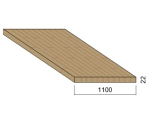 Panneau Lamellé-collé Chêne - 4,50 m x 1,10 m - ép.22 mm