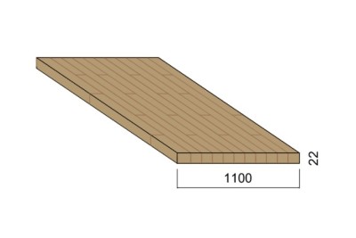 Panneau Lamellé-collé Chêne - 4,50 m x 1,10 m - ép.22 mm