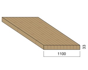 Panneau Lamellé-collé Chêne - 4,50 m x 1,10 m - ép.33 mm