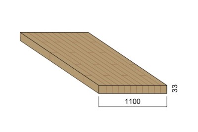 Panneau Lamellé-collé Chêne - 4,50 m x 1,10 m - ép.33 mm