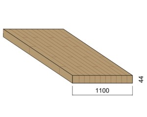 Panneau Lamellé-collé Chêne - 4,50 m x 1,10 m - ép.44 mm
