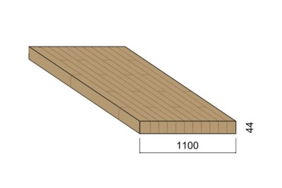 Panneau Lamellé-collé Chêne - 4,50 m x 1,10 m - ép.44 mm